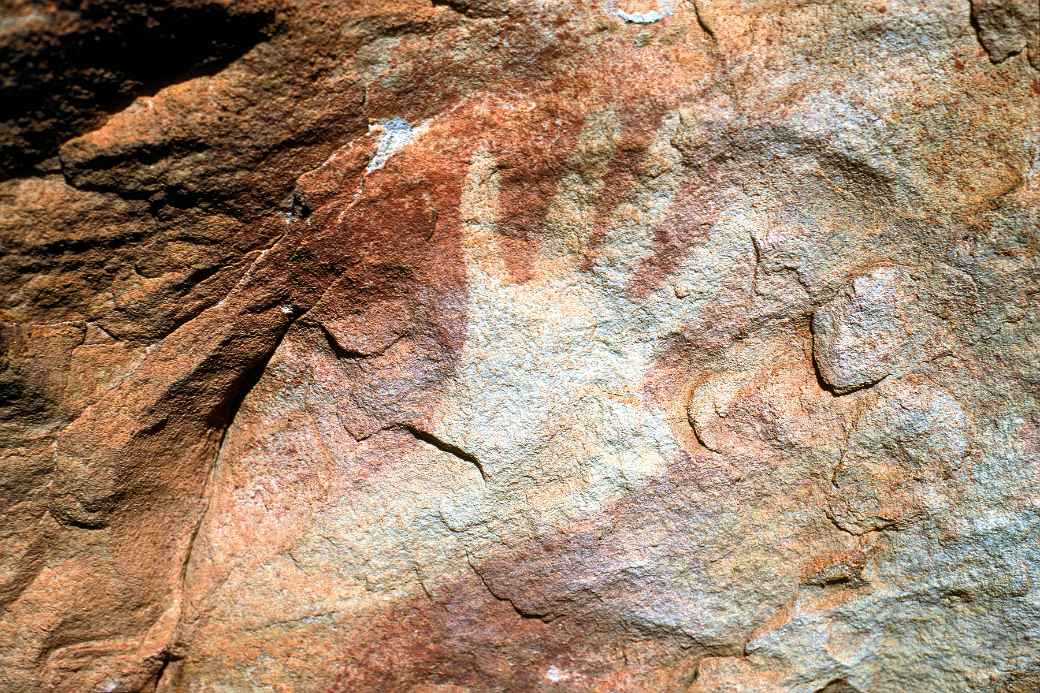 Aboriginal rock stencil, Watarrka