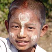 Boy with thanaka paste