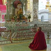 A monk meditating