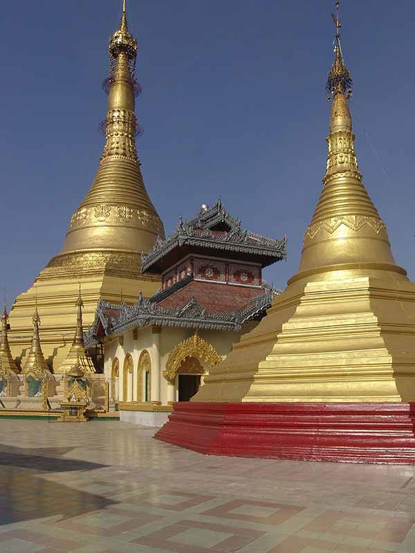 Two gilded stupas