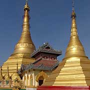 Two gilded stupas