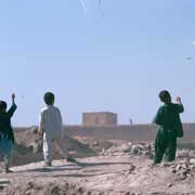 Boys flying kites