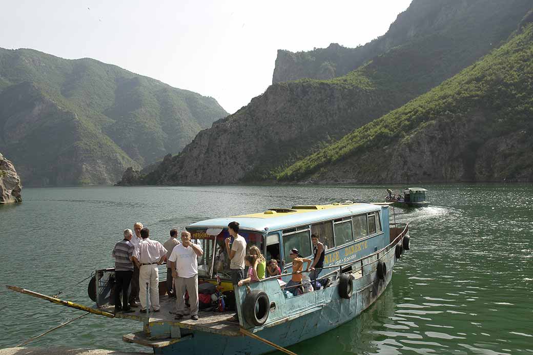 Small ferry leaving