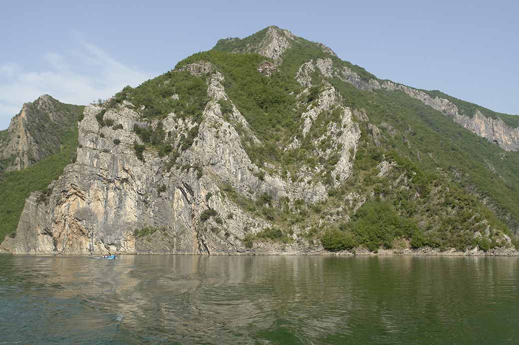 Mountains along the lake