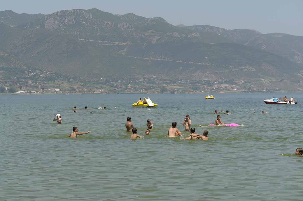 Swimming in the lake