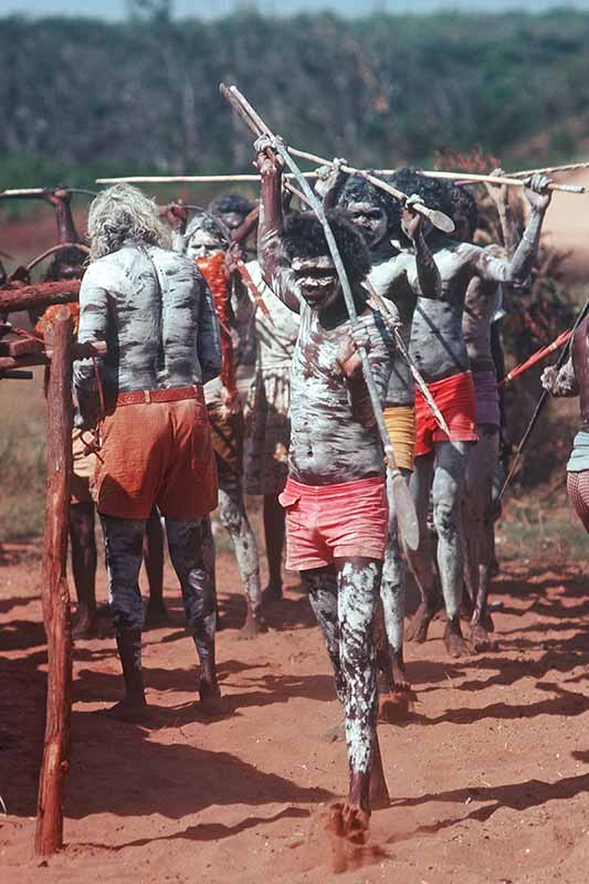 During burial ceremony