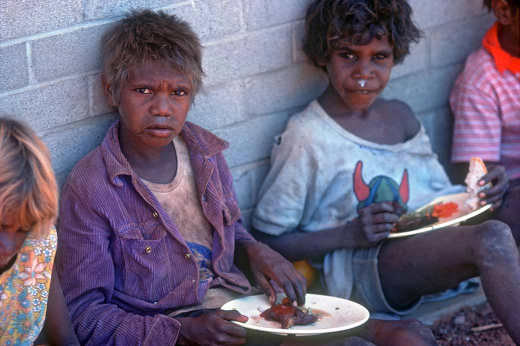 Boys eating