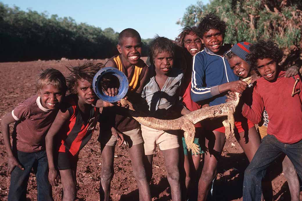 Boys with goanna