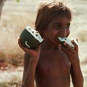 Eating watermelon