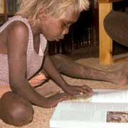 Boy reading a book