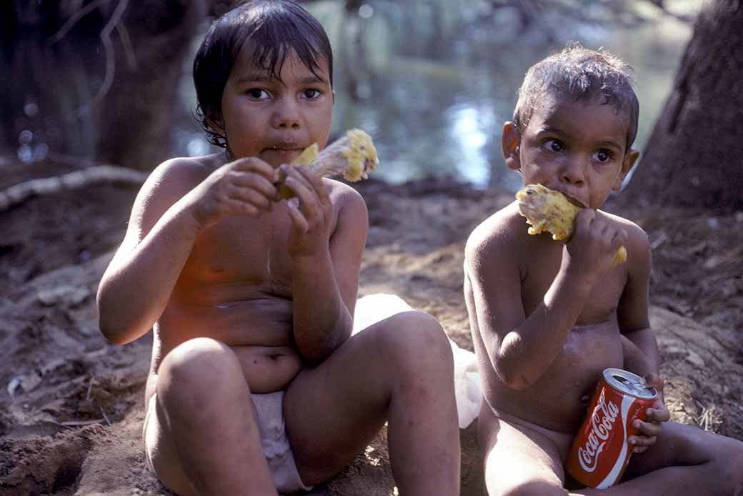 Eating chicken