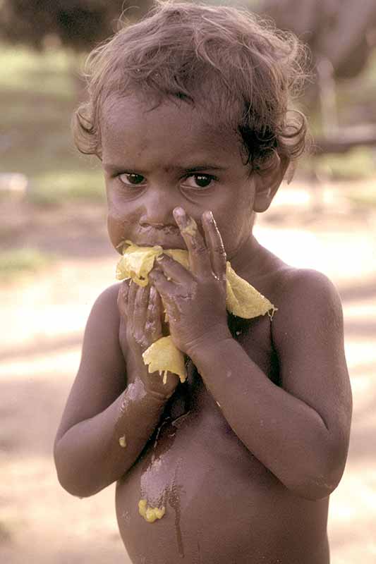 Eating a mango