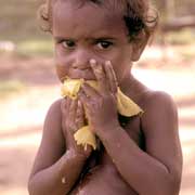 Eating a mango