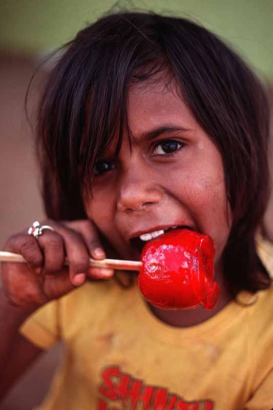 Eating Toffee Apple