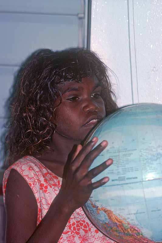 Girl with globe