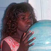 Girl with globe