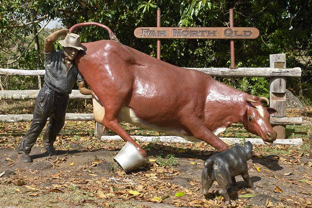 Farmer with a cow