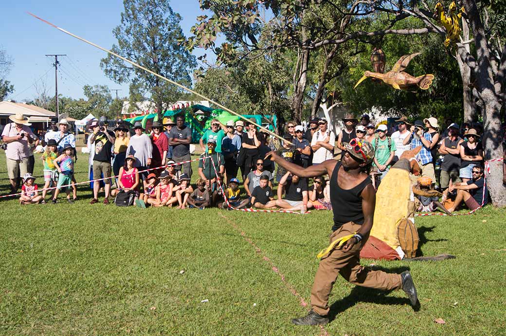 Spear throwing competition