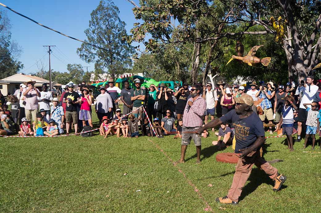 Throwing a spear