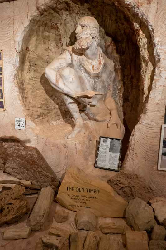 Old Timer sculpture, opal mine