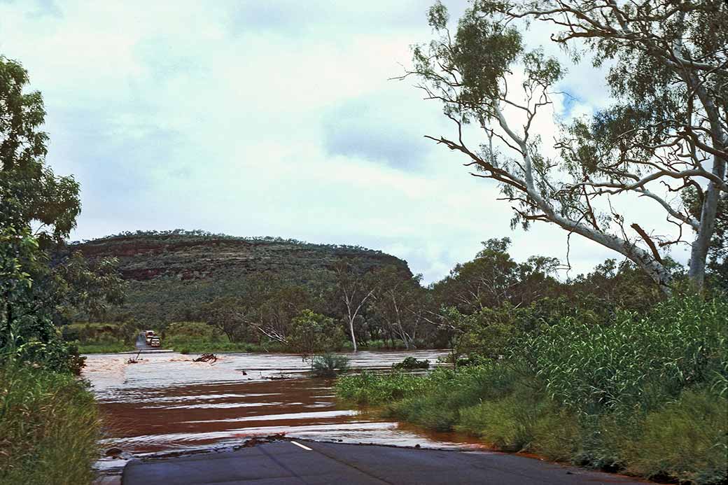 Flooded bridge