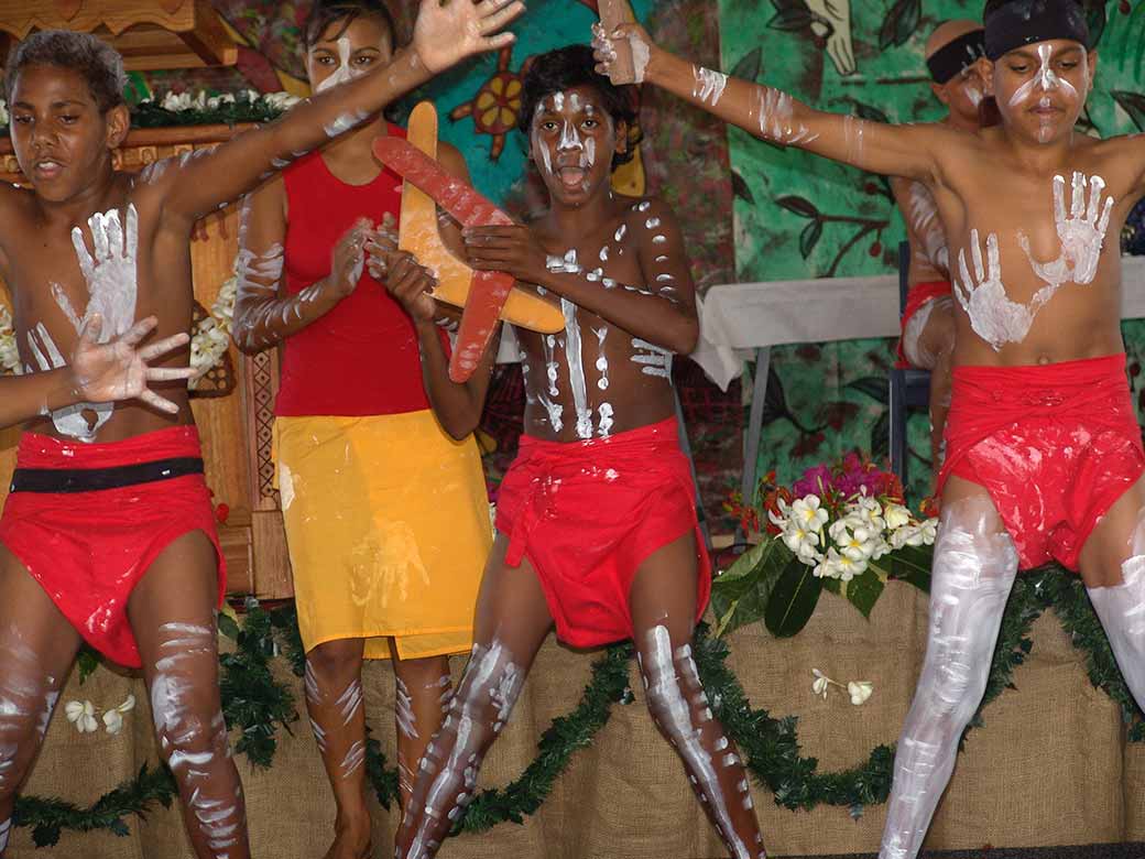 Aborginal dancers perform