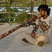 Playing the didjeridu