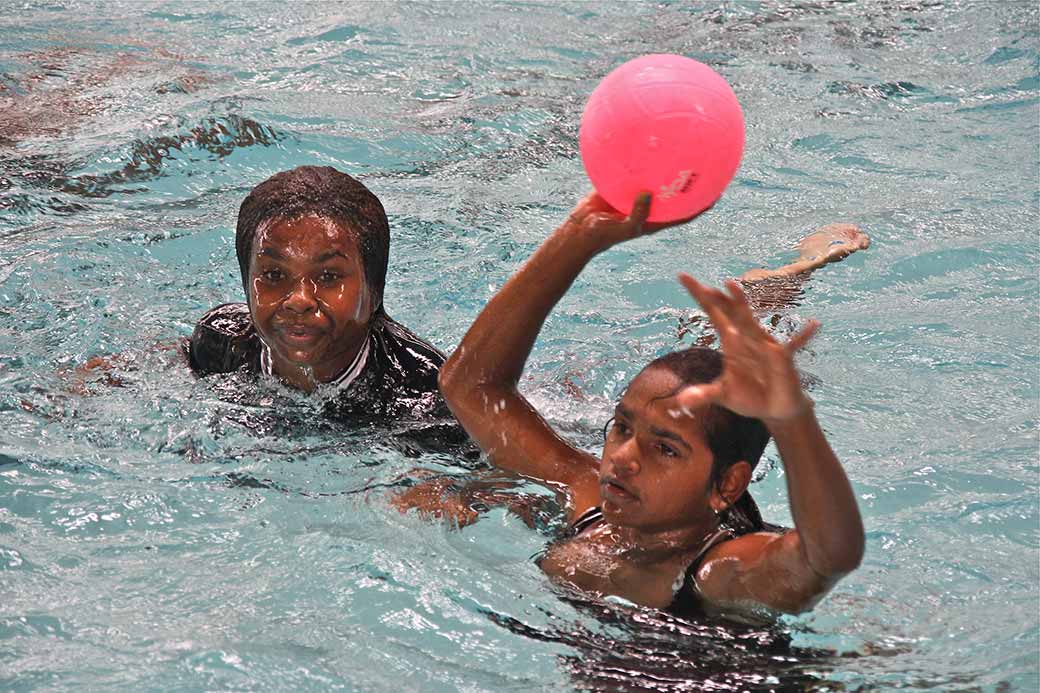 Playing Water polo