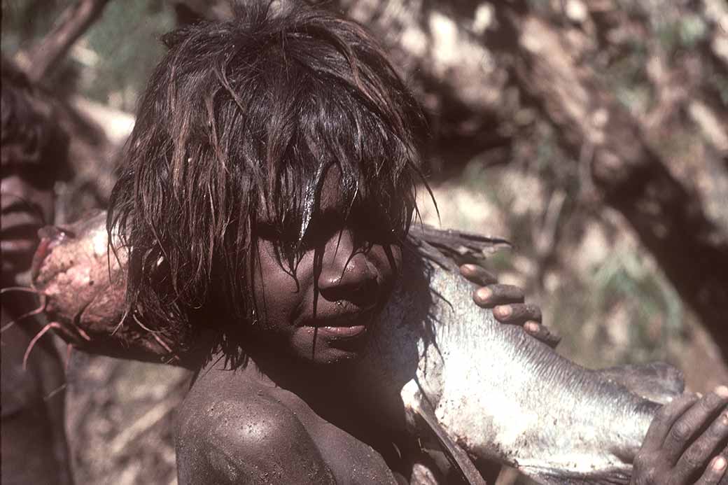 Boy with catfish