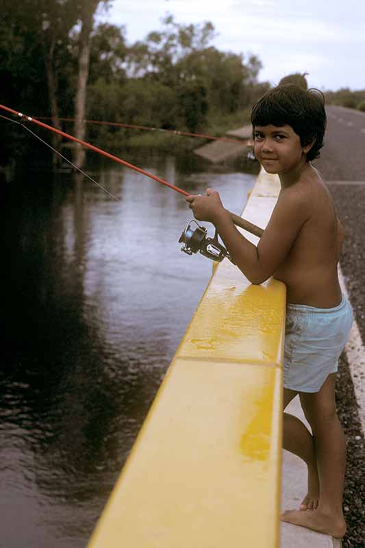 Boy fishing