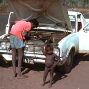 Checking the car