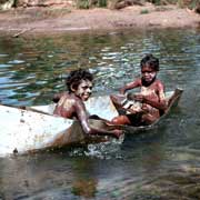 Boys in canoe