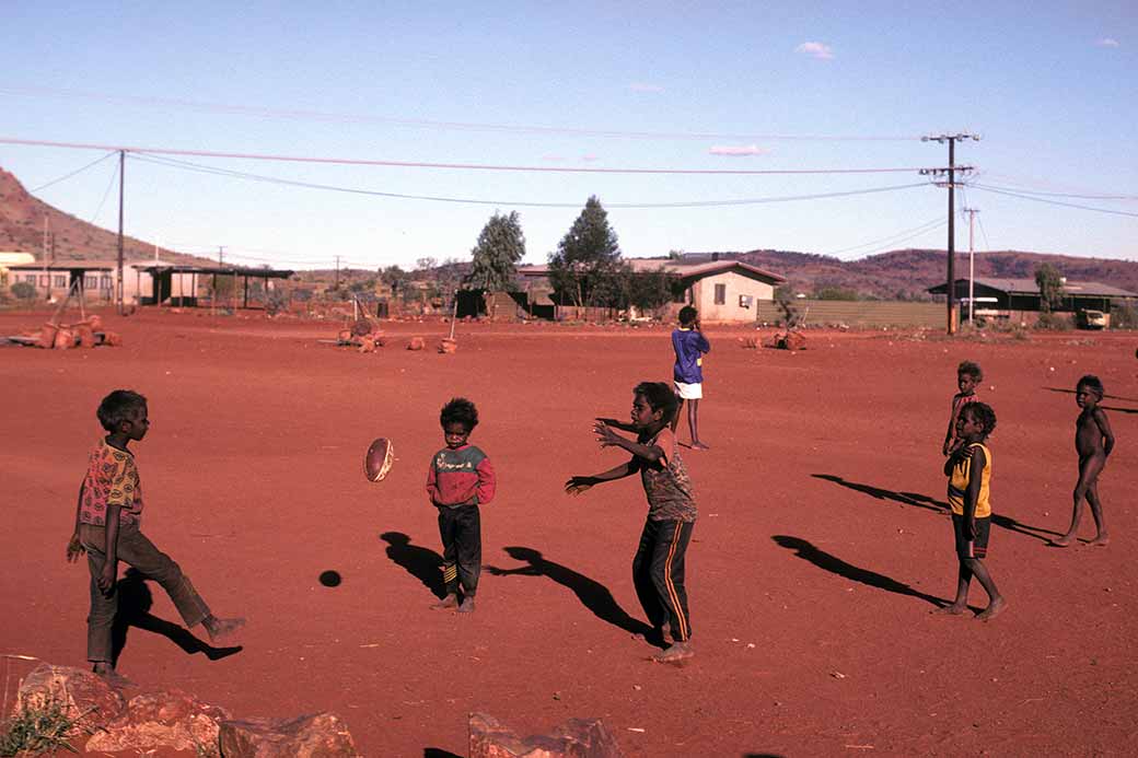 Playing football