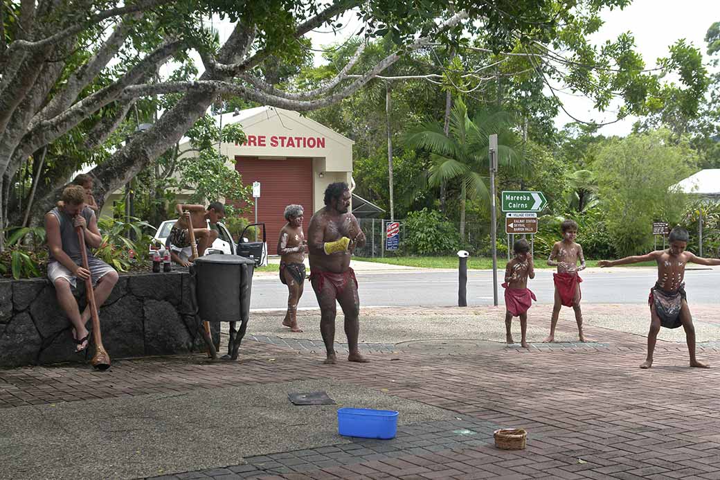 Playing the didjeridu