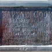 Plaque, Captain Cook's Landing Place