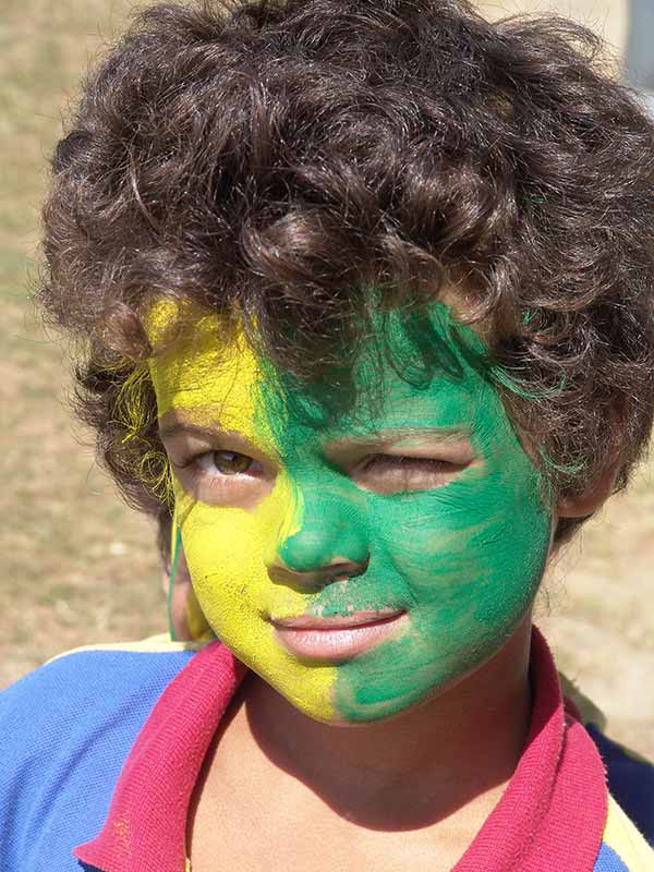 Boy with painted face