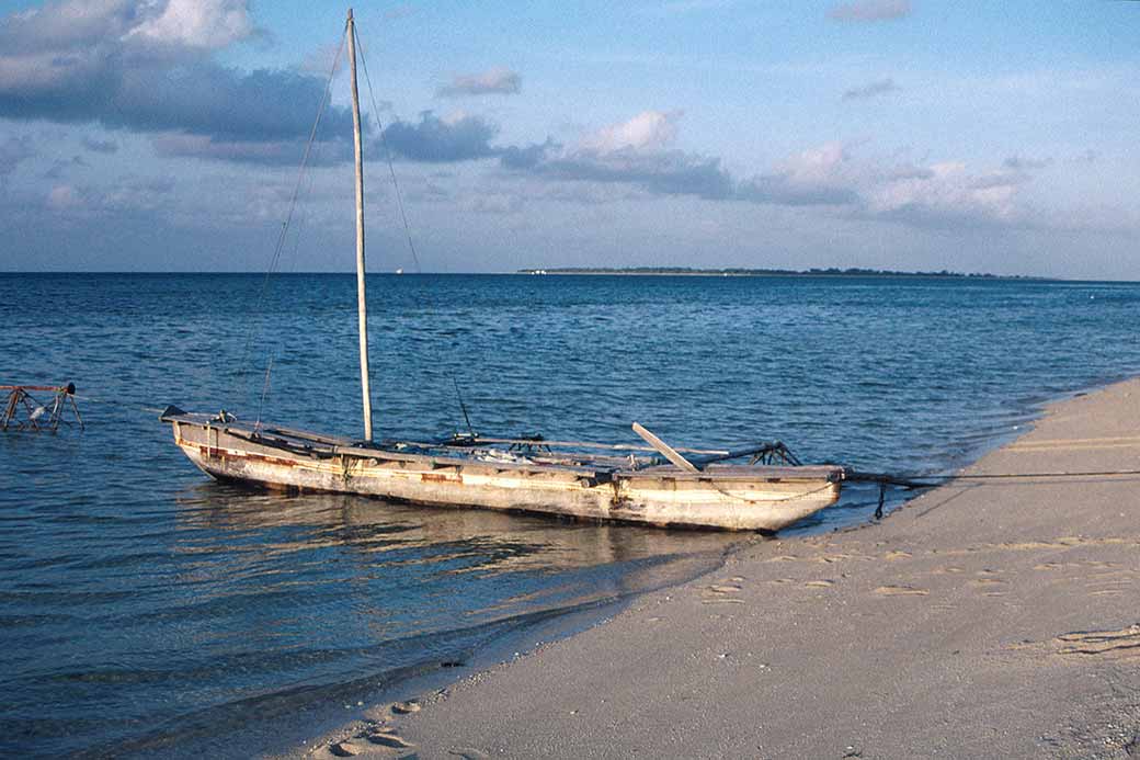 Beach and canoe