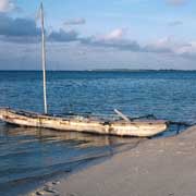 Beach and canoe