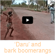 Daru and bark boomerangs