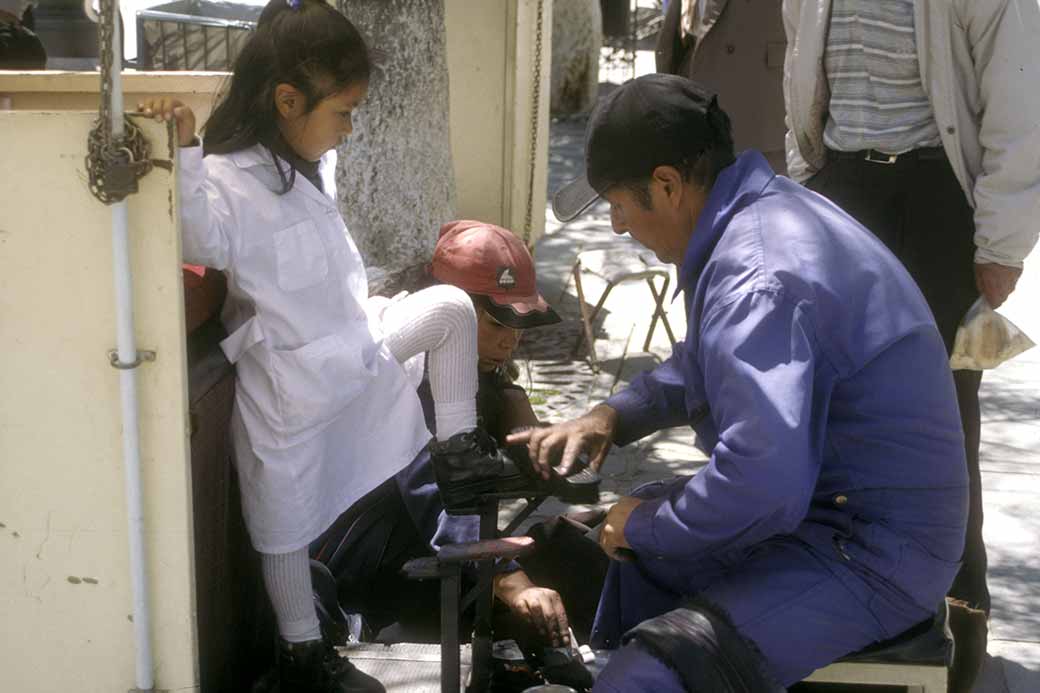 Getting a shoeshine