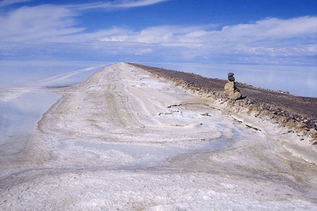 Dam across salt lake