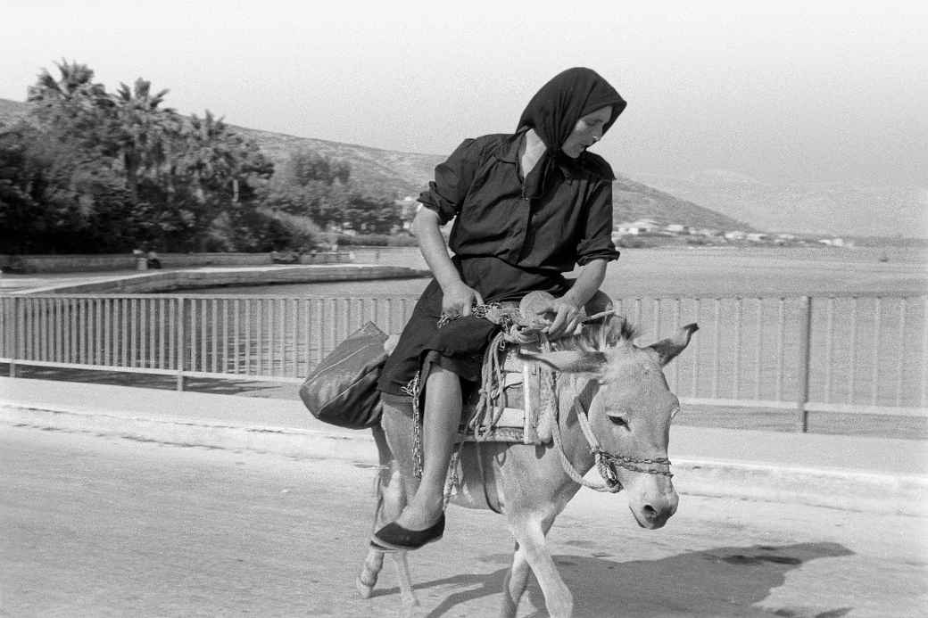 Woman on a donkey