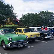 Vintage cars parked