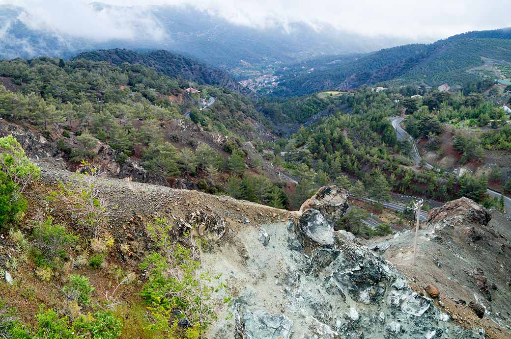 View of Amiantos asbestos mine