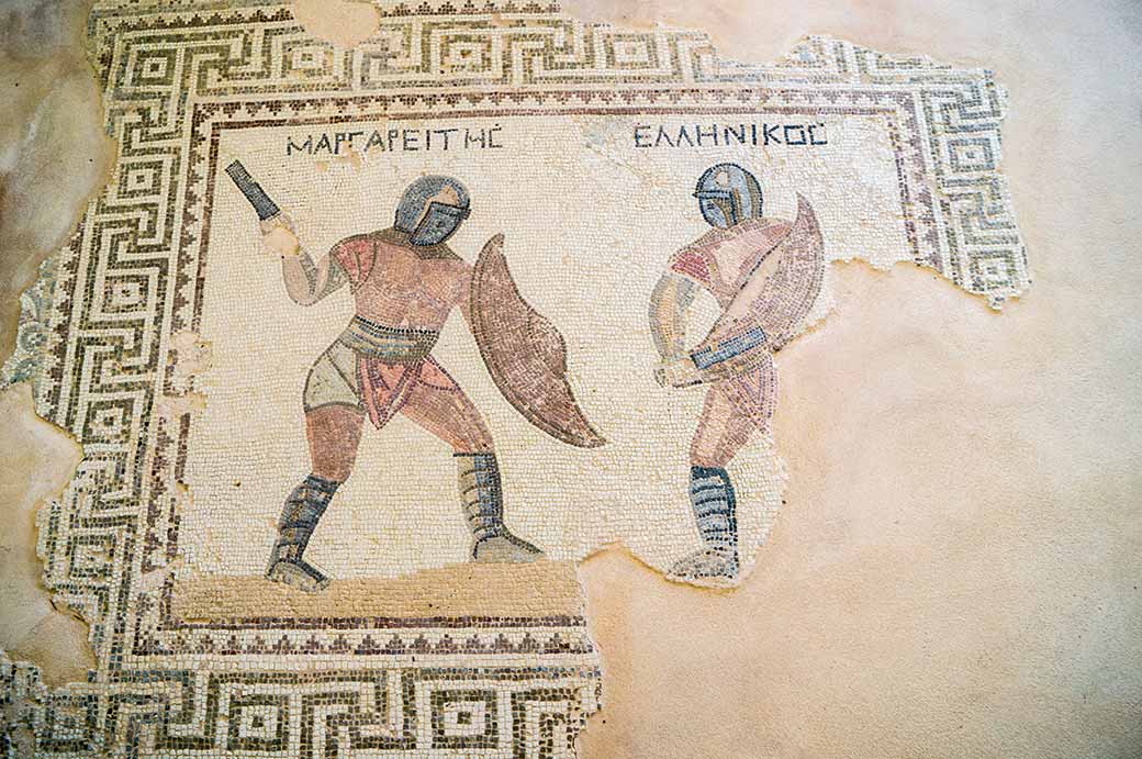 Mosaic of two gladiators, Kourion