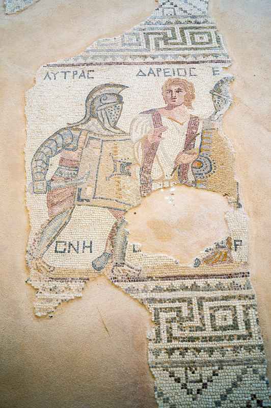 Mosaic of gladiators, referee, Kourion