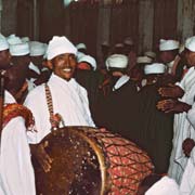 Singing and drumming