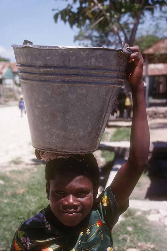 Girl fetching water