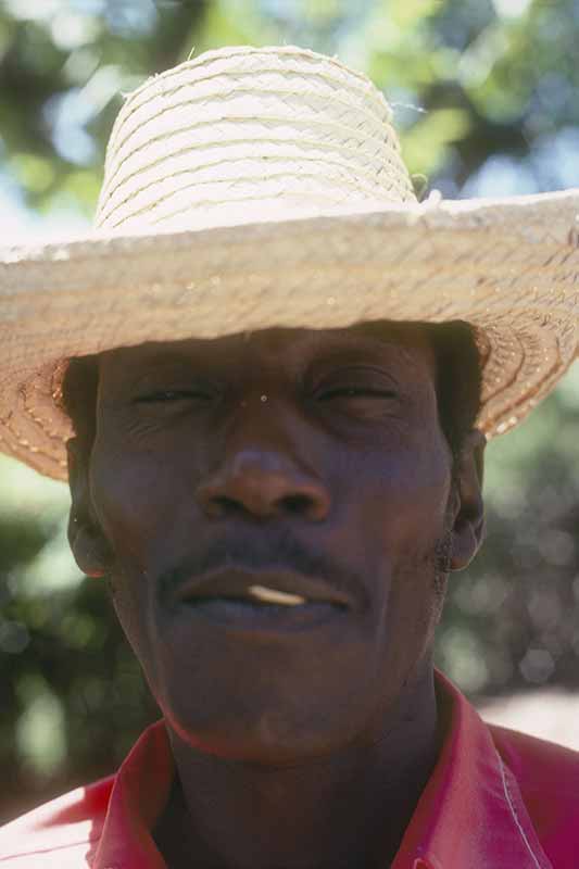Man with a straw hat