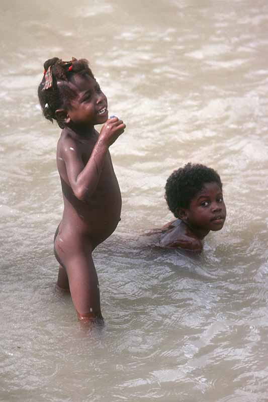 Bathing in the river